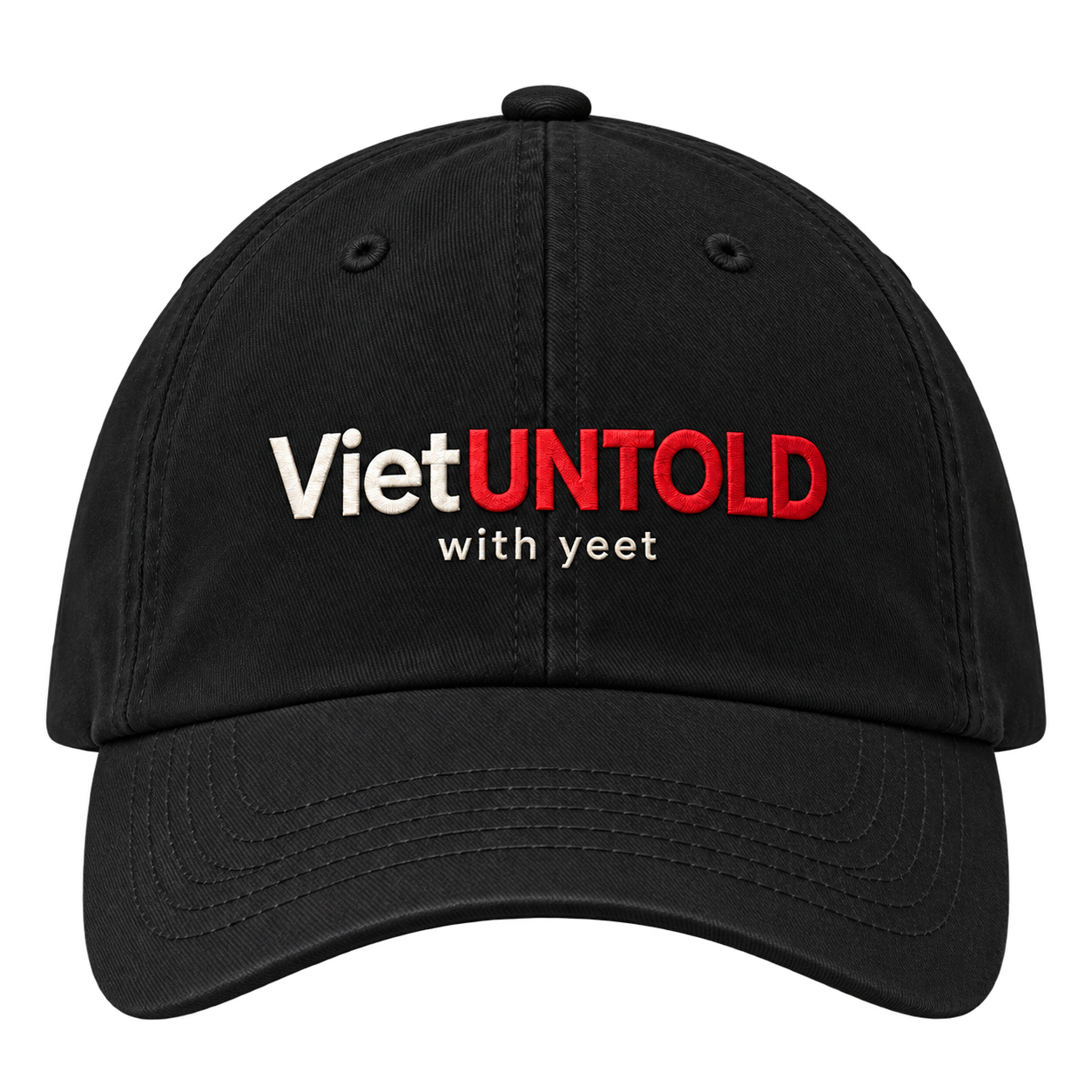Black VietUntold cap with “with yeet” embroidery