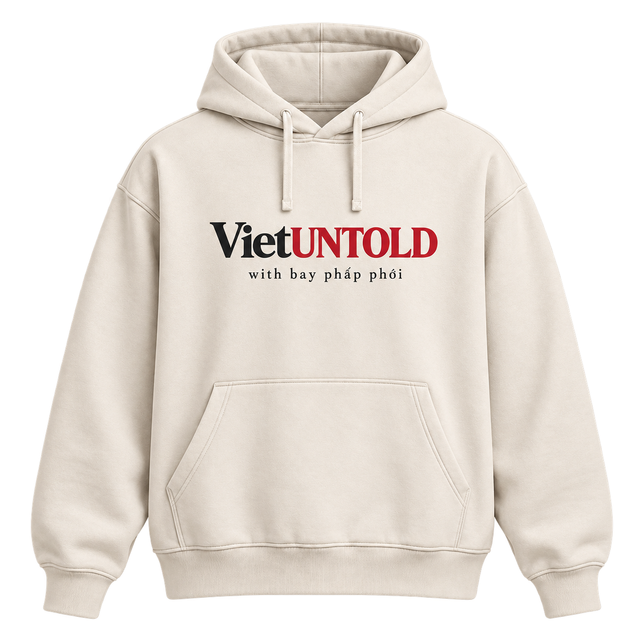 Cream / sand VietUntold hoodie with “with bay phấp phới” design